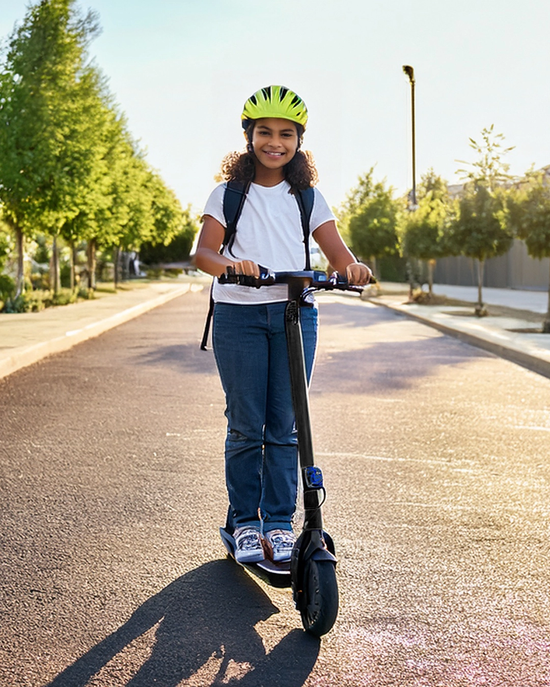 Trottinette électrique utilisée par un adolescent à partir de 14 ans comme moyen de transport du quotidien