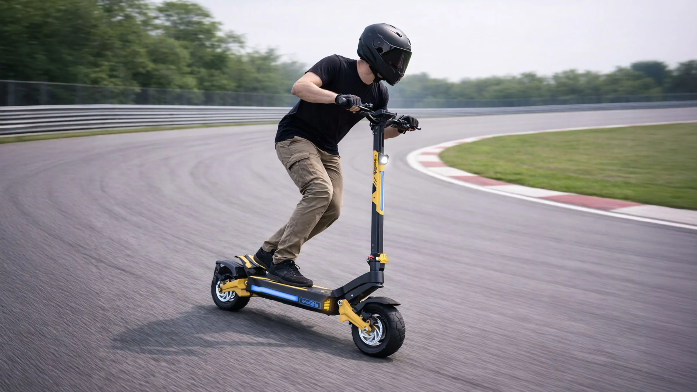 Pilotage précis d’une trottinette électrique illustrant le contrôle et l’équilibre